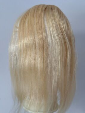 Blonde Clip-In Hair Topper w/ Bangs Natural Look Volume Crown Coverage